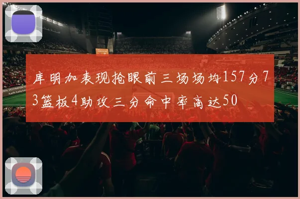 库明加表现抢眼前三场场均157分73篮板4助攻三分命中率高达50